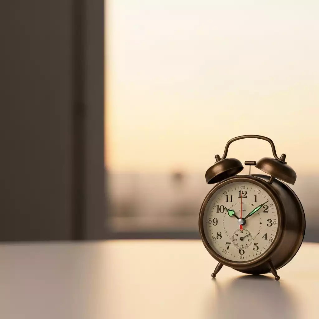 Close-up of a person using an L-shaped desk with ergonomic setup and good posture