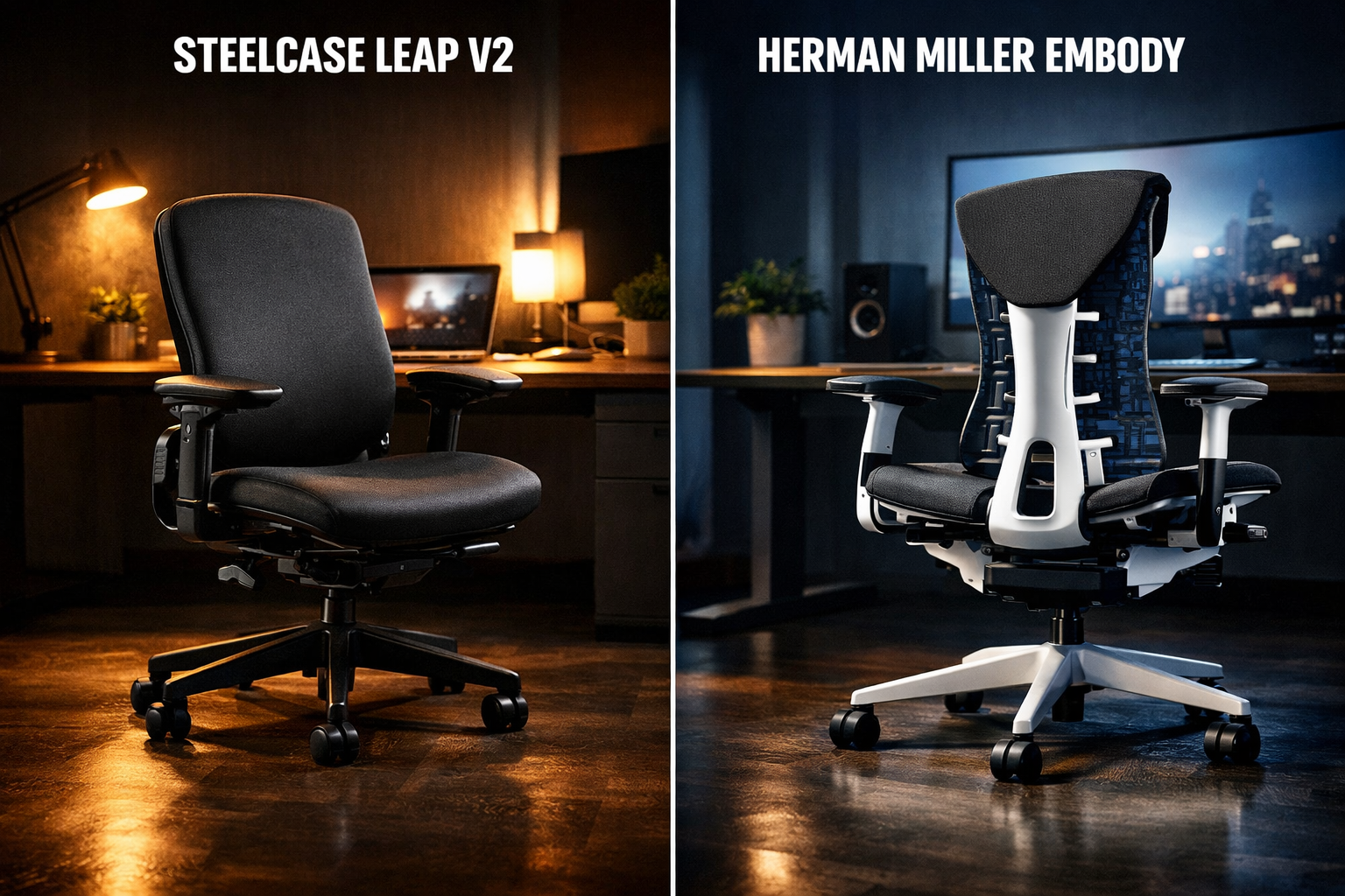 Steelcase Leap V2 vs Embody: Comprehensive Comparison 2026