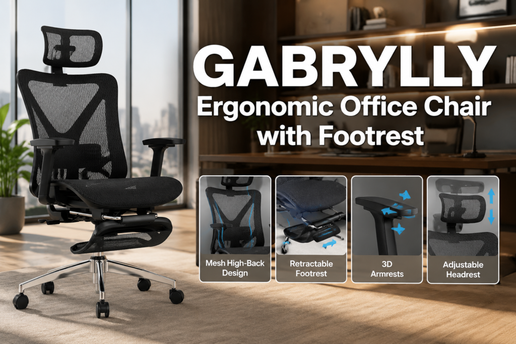 GABRYLLY Ergonomic Office Chair with Footrest 2026 Review GABRYLLY Ergonomic Office Chair with Footrest