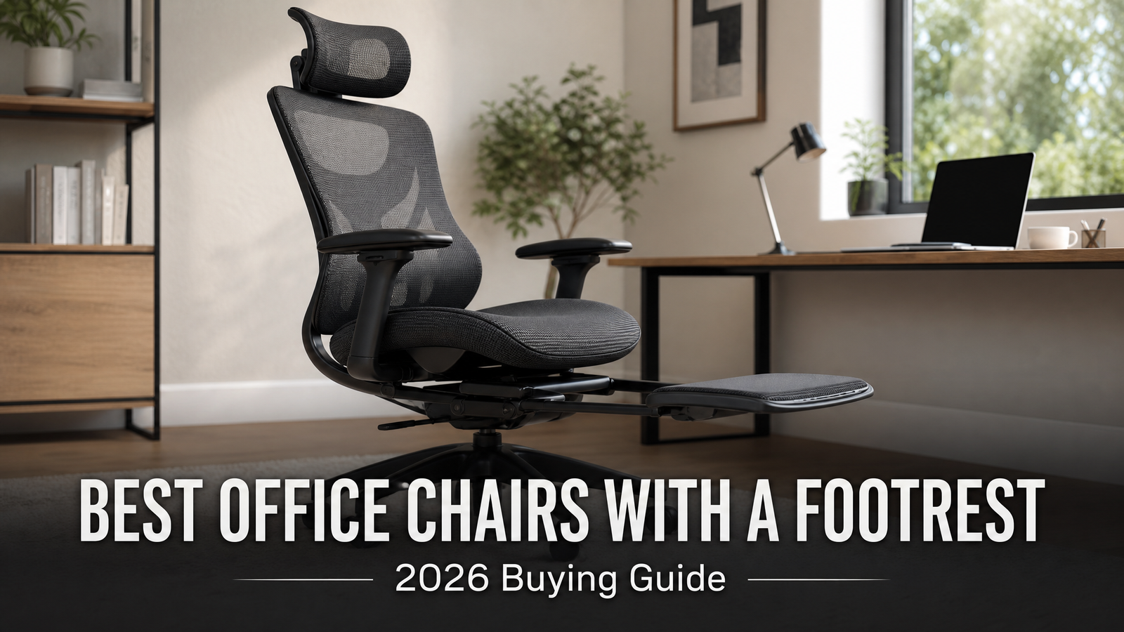 Best office chairs with a footrest 2026 - ergonomic chair with extended footrest in a home office